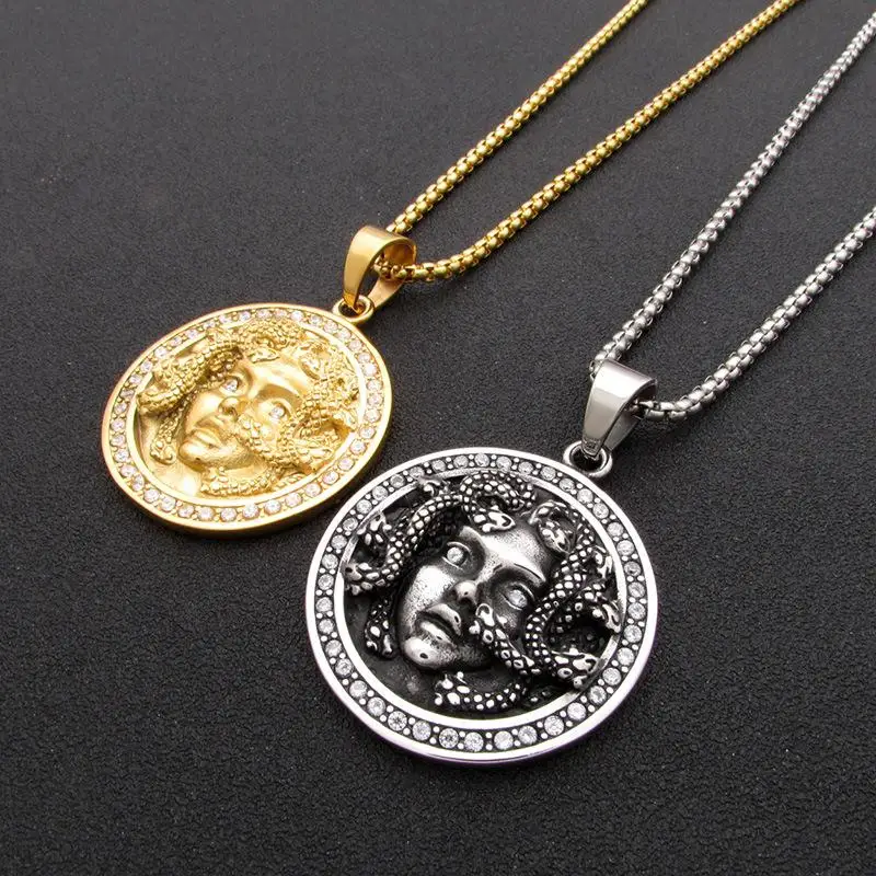 2021 популярное ожерелье с кулоном Medusa из древней греческой мифологии золотого