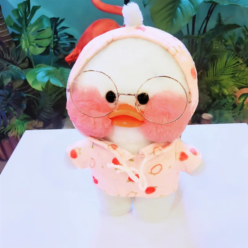 Pink A Happy Monkey Новые милые плюшевые игрушки куклы Kawaii мультфильм мягкая плюшевая утка кукла подарок на день рождения игрушка для детей девочек взрослых - Цвет: Pink A