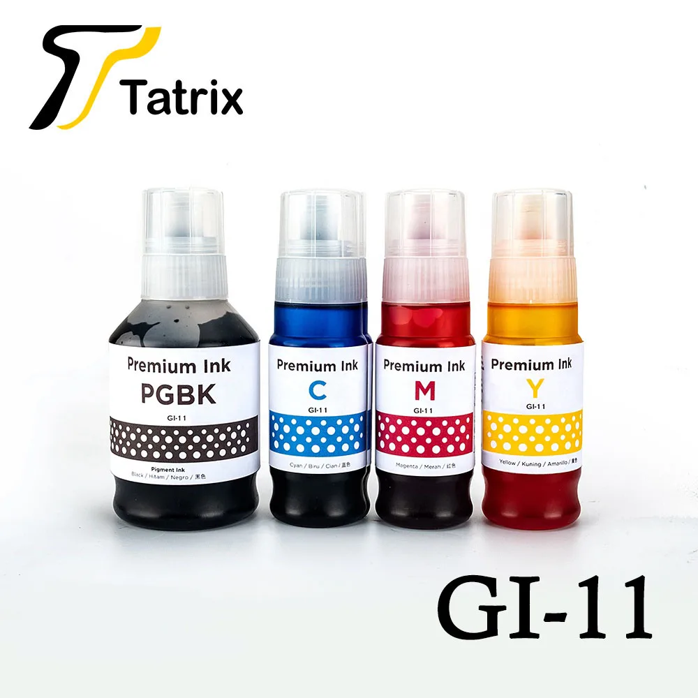 

Tatrix GI11 GI-11 Premium Color Compatible Bulk Bottle Water Based Refill Dtg Eco Ink for Canon PIXMA G2160 G3160 Printer