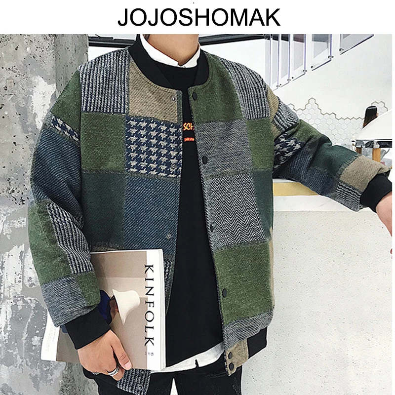 

Autumn Men Harajuku Plaid Bomber Jackets 2021 Mens Japanese Streetwear Windbreaker Korean Fashions Baseball Jackets Vespa