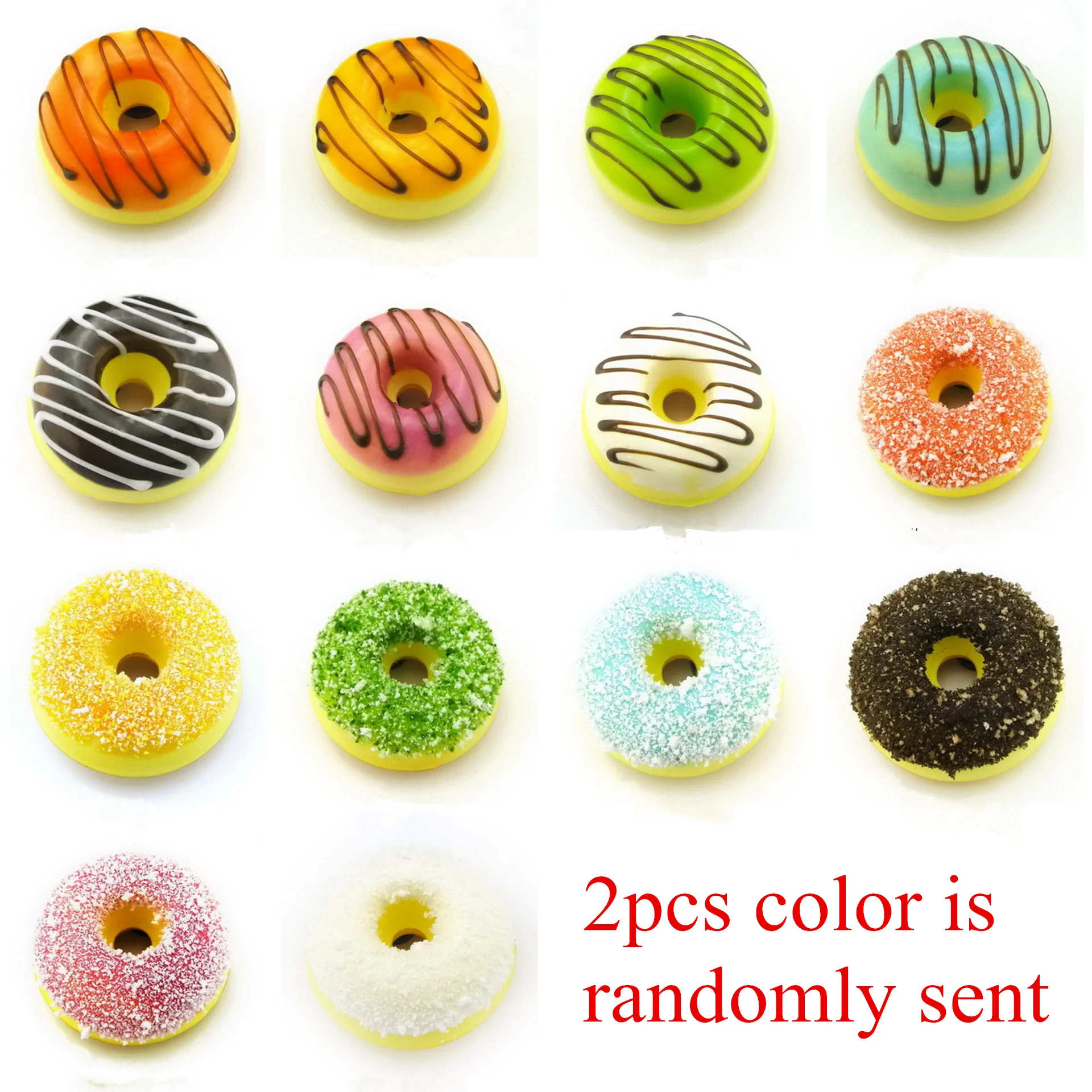 color sent randomly 2 шт./лот! Милый сладкий Пончик на Холодильник Сообщение сувенирные магниты, имитация еды магнит для детей сообщение держатель украшения - Цвет: color sent randomly