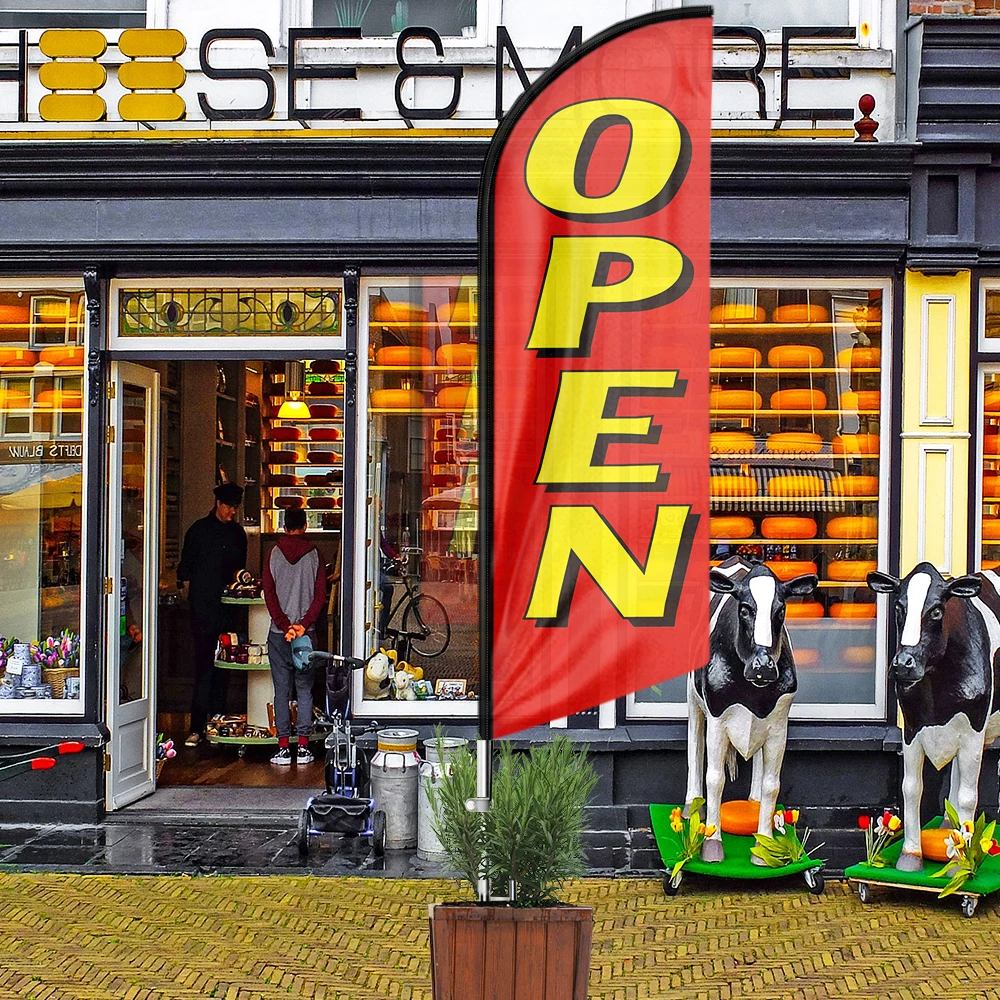 

Open Flag House Signs For Real Estate Shop Open Swooper Flag and Pole Kit Open Advertising Feather Flag Banner for Store Sales