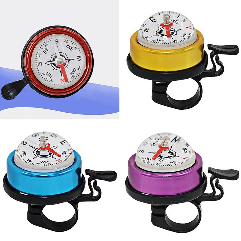 

1PCS Aluminum Alloy Bicycle Bells Bike Bells with Compass Clear Sound Ring for Mountain Road Bike Bicycle Accessories