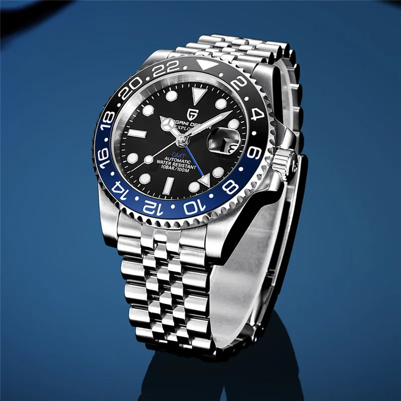 

Gmt 40mm Mechanical Wristwatch Men's Top Brand Stainless Steel Sports Waterproof Automatic Watch Relogio Masculino