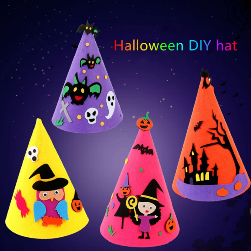 

Non-Woven Halloween DIY Hat Kindergarten Handmade Material Package Pointed Hat Holiday Decoration Children's Educational Toys
