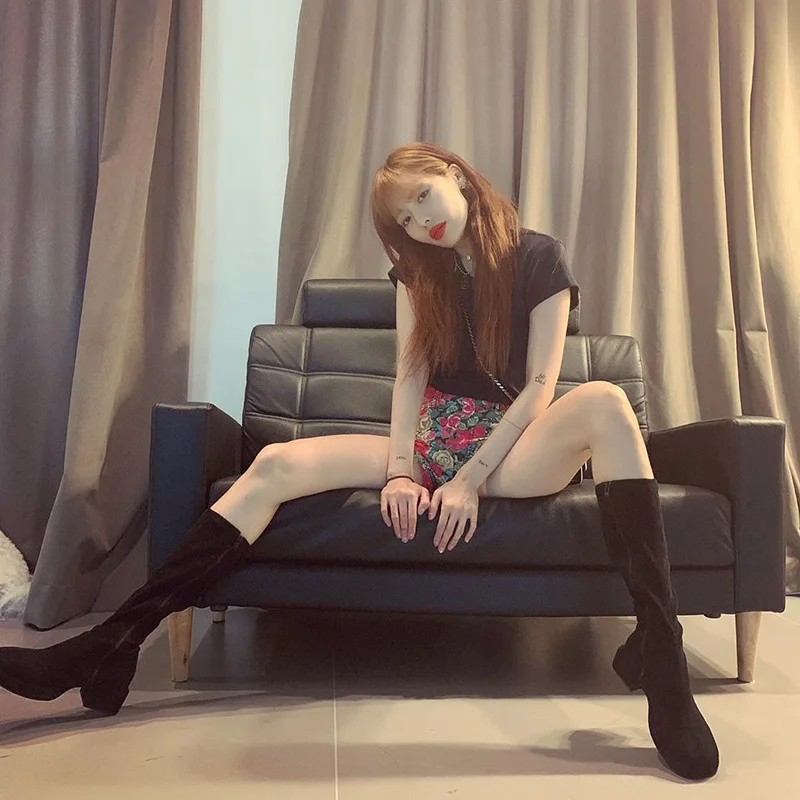 Kpop 4Minute Kim Hyun A same летняя новая модная футболка с круглым вырезом и коротким