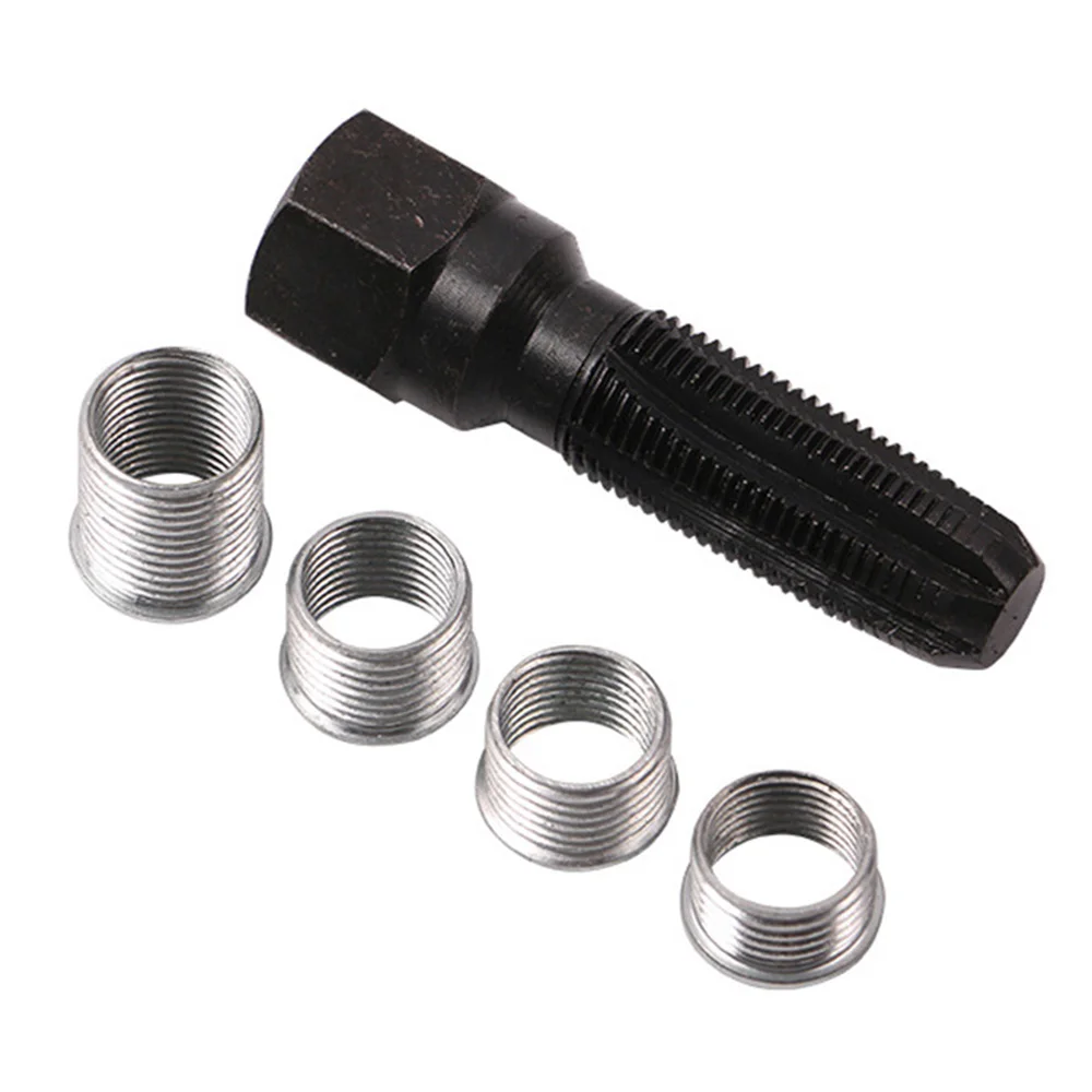 

Spark Plug Thread Repair Kit Reamer Cylinder Thread Repair Tool with 4 Inserts M14 x1.25MM Automotive Accessories