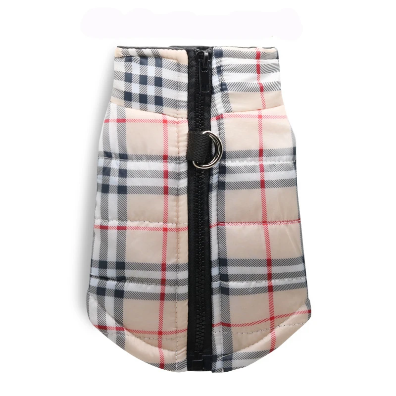 Apricot Plaid Водонепроницаемая куртка для собак, зимняя камуфляжная одежда для маленьких собак, куртка для собак, Wram, Chihuahua, одежда для Йоркцев, Petshop, Ropa Para Perro XS-L - Цвет: Apricot Plaid