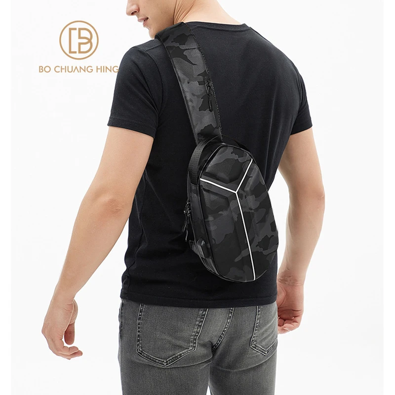 Motorcycle Bag Men's Chest Bag Crossbody Bag Personalized Fashion Sports Shoulder Bag Water-Repellent Oxford Cloth Chest Bag enlarge