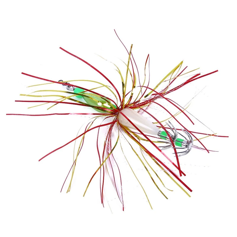 2 шт./компл. рыболовные приманки Светящиеся кальмары джиг Крючки с поворотной