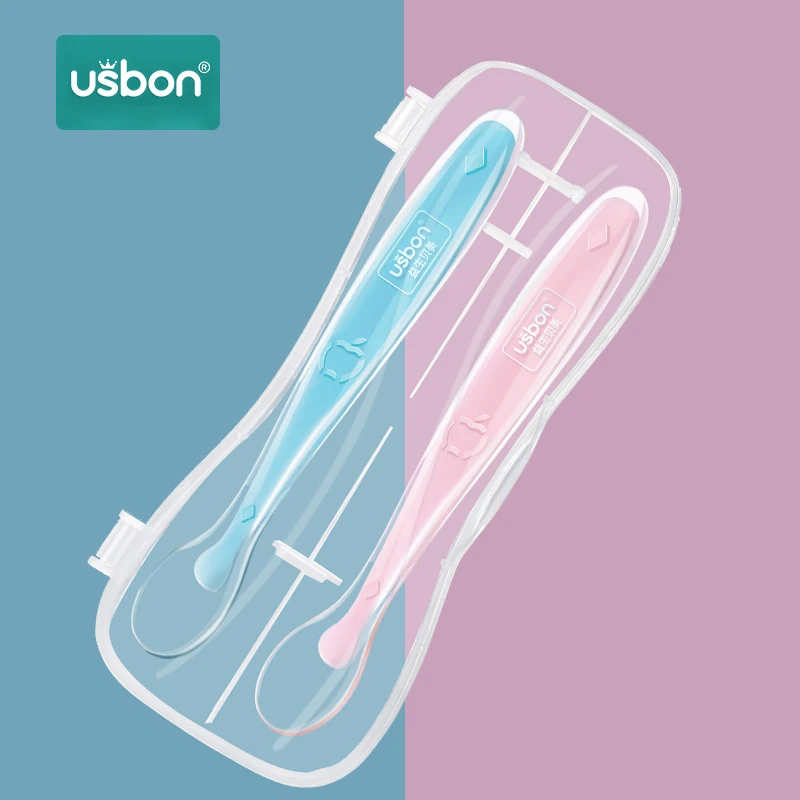 Силиконовая ложка Usbon 2 шт. детские ложки блюда для кормления посуда столовые