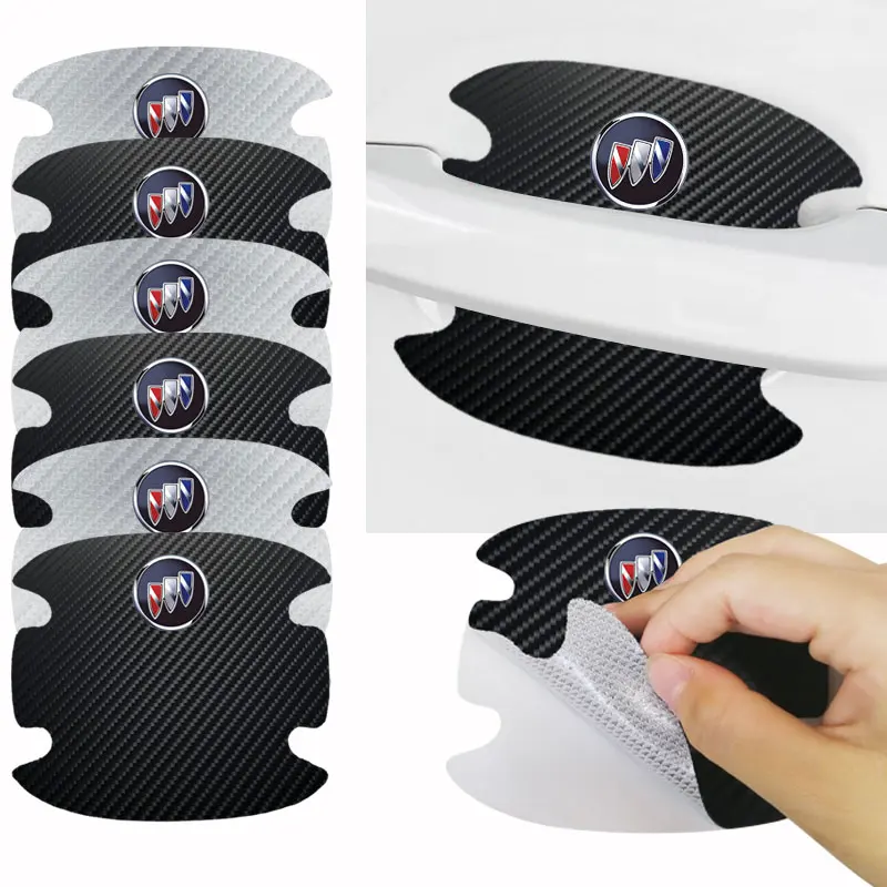 4 шт. плёнка для защиты ручек дверей автомобиля из углеродного волокна для Buicks Enclave Regal Lacrosse Encore Excelle Envision Style on.