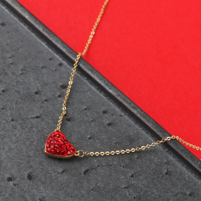 Ожерелье с подвеской в виде сердца Equisite роскошное красное ожерелье кубическим