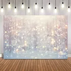 Фон для фотостудии с изображением зимних снежинок блестящих сияющих точек