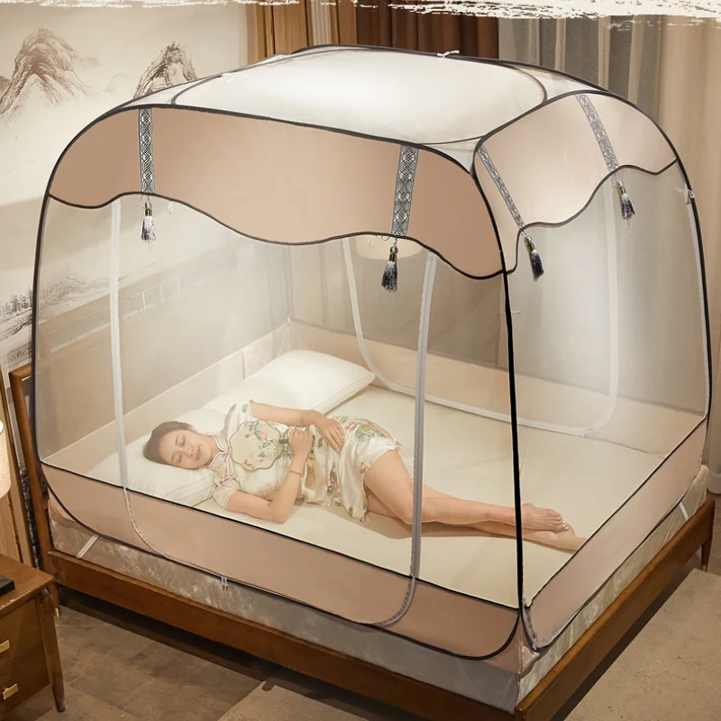 

Three-door Mosquito Net for Bed and A Half Canopy Netting Stainless Steel Mosquito Universal Mosquitera Cama Bed Tent BD50