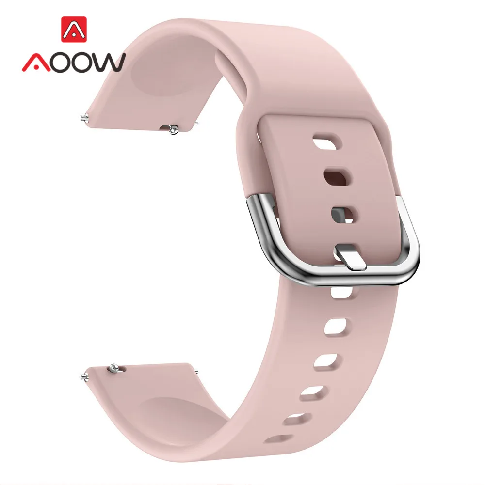 Pink 20 мм силиконовый ремешок для часов samsung Galaxy Watch Active 2 42 мм gear S2 huawei Garmin Amazfit Active2 сменный Браслет ремешок - Цвет ремешка: Pink