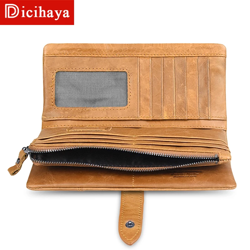 Длинный кошелек DICIHAYA на застежке популярный бумажник для карт деловой мужской из