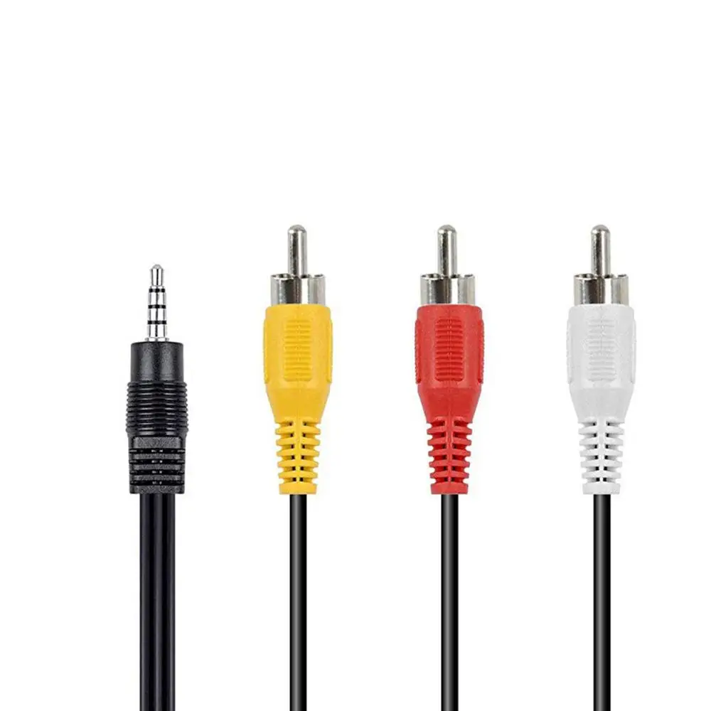 3 5 мм к RCA AV видеокамере видео кабель штекер 3RCA Стерео Аудио Видео AUX для