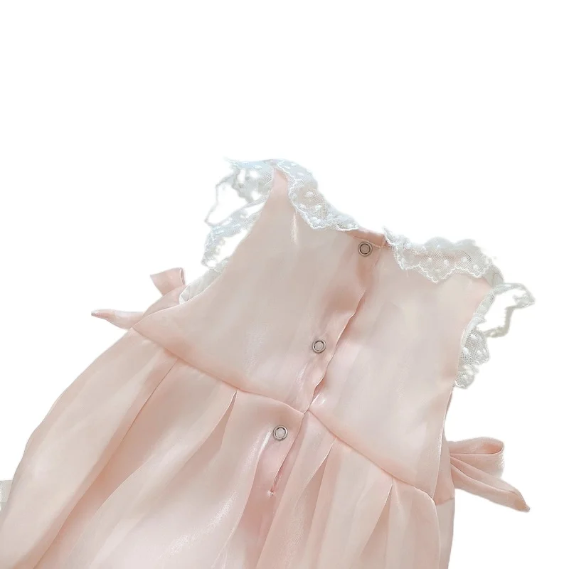 

Baby Short-sleeved Romper Romper Children's Summer Thin Princess Fashion Breathable Lace Girl Clothes Hat Two-piece ML172 XB61