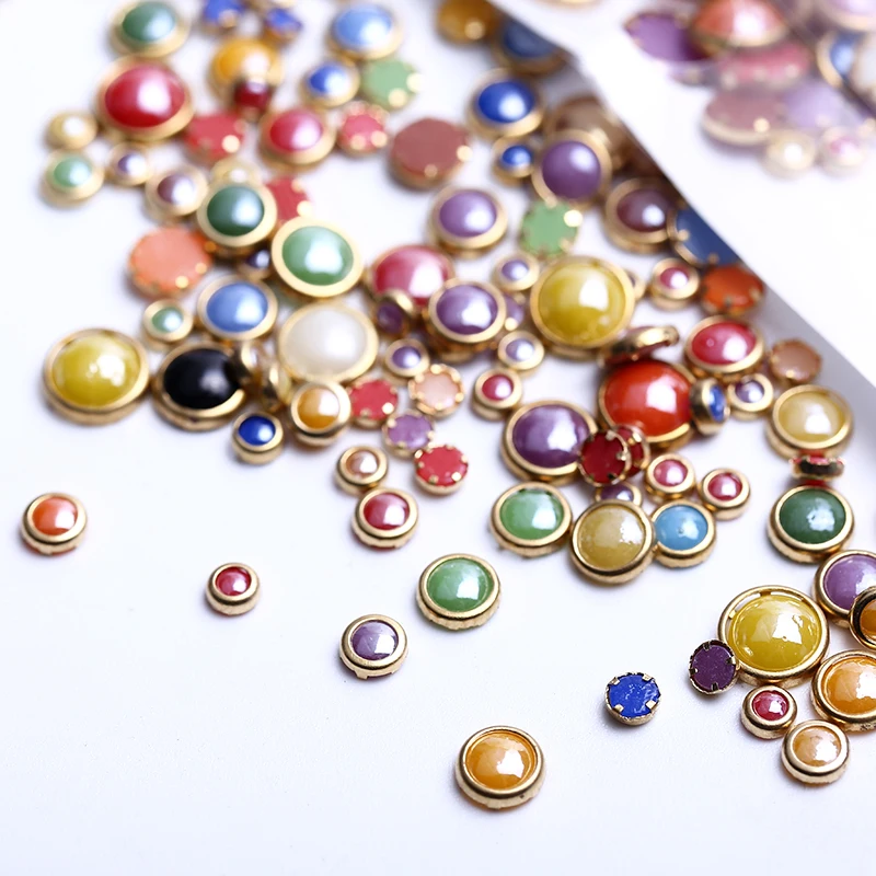 100 штук упак. много цветов полукруглый жемчуг 3D украшение для ногтей Стразы