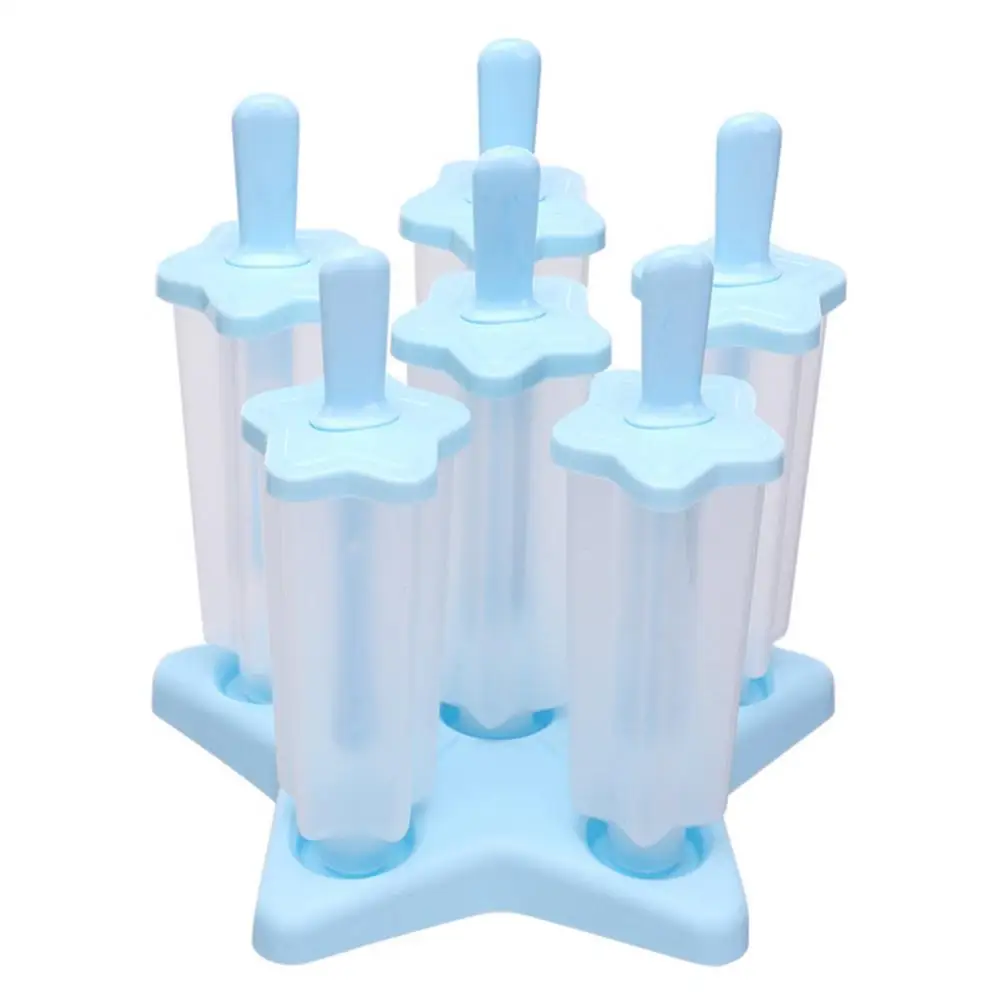 

70% Dropshipping!!6 Grid DIY Frozen Ice Cream Plastic Mold Pop-sicle Maker Summer Ice Cream Mold