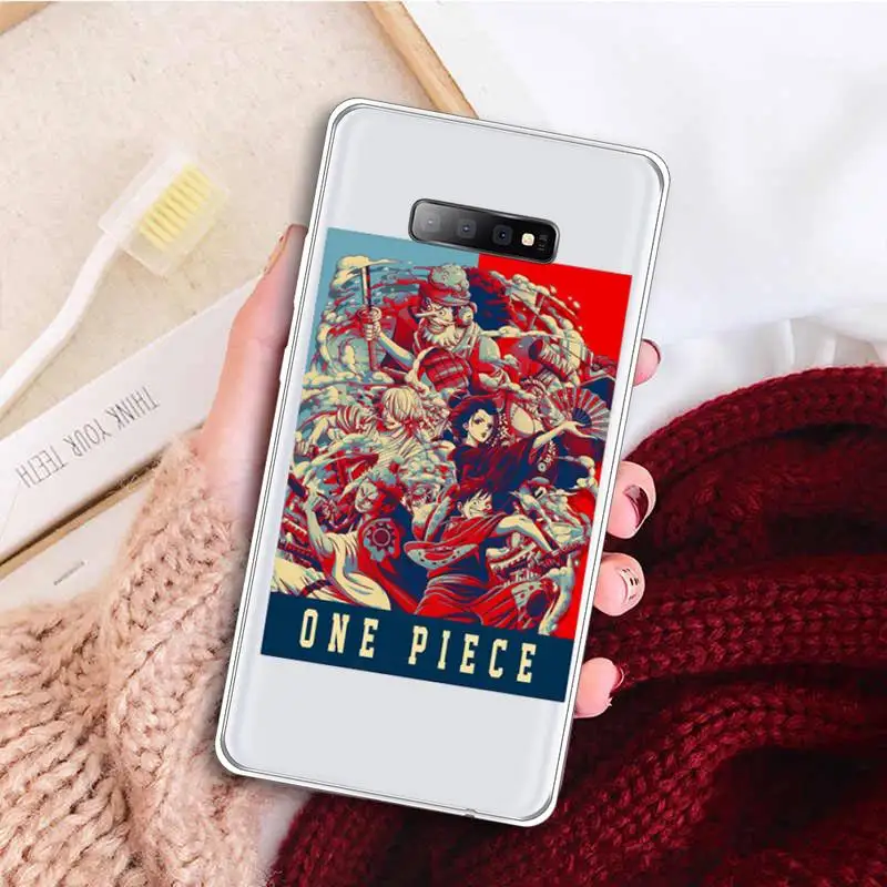 

ONE PIECE Japan Anime Cartoon Phone Case Transparent For Samsung Galaxy A 71 21s S note 8 9 10 plus 20 ultra