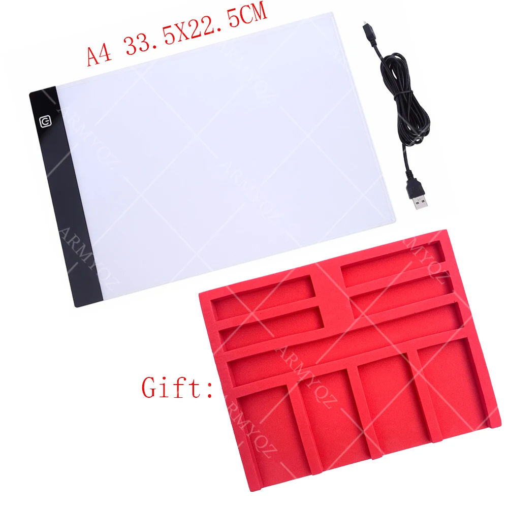 

Diamond Painting Accessories A4 Led Light Pad Board for Diamond Art Painting Tools A4 33.5X22.5CM Led Lamp USB Powered and Tray