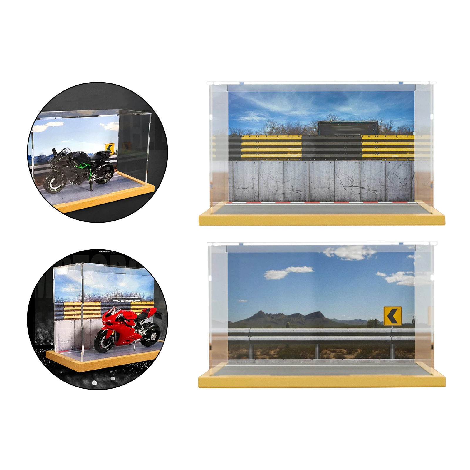 

Dustproof Acrylic DIY 1:18 Scale Motorcycle Model Display Box Toy Ornaments Parking Scene Modified Garage Home Decor