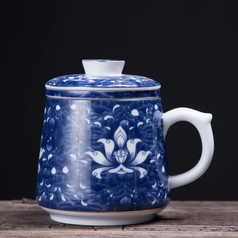 

Enamel Silver Cup 999 Fine Silver Health Cup Ceramic Silver Gilt Office Tea Cup With Lid Filter