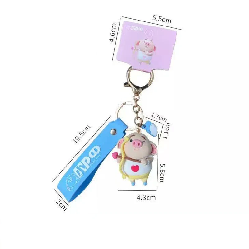 

New Cartoon Silicone Little Pig Keychains Accessories For Women Men Korea Lovely Anime Key Rings Lovers Car Pendant Small Gift