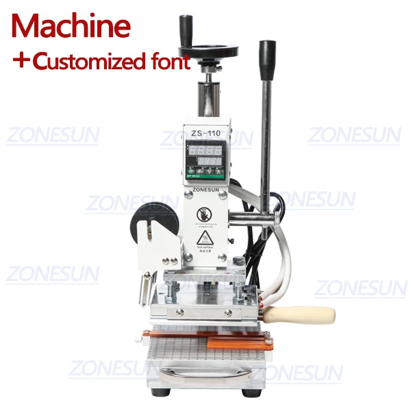 Machine with CF1 ZONESUN ZS110 машина для горячего тиснения фольгой кожи тиснение бронзирующий инструмент для дерева ПВХ бумаги DIY скользящий Рабочий стол цифровой - Цвет: Machine with CF1