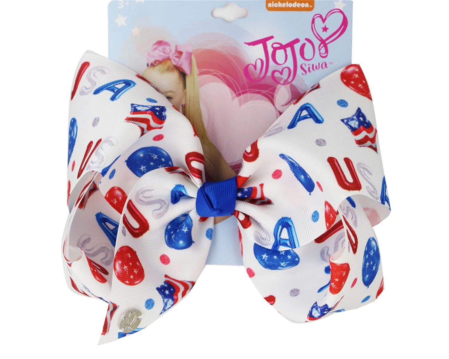 Новинка бант для волос заколка 8 дюймов пентаграмма красные и белые полосы