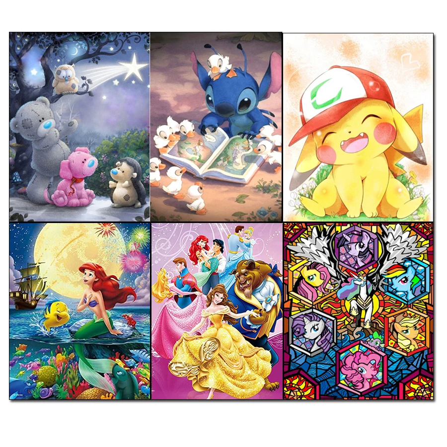 Алмазная вышивка мультяшная серия 5D алмазная живопись своими руками круглая