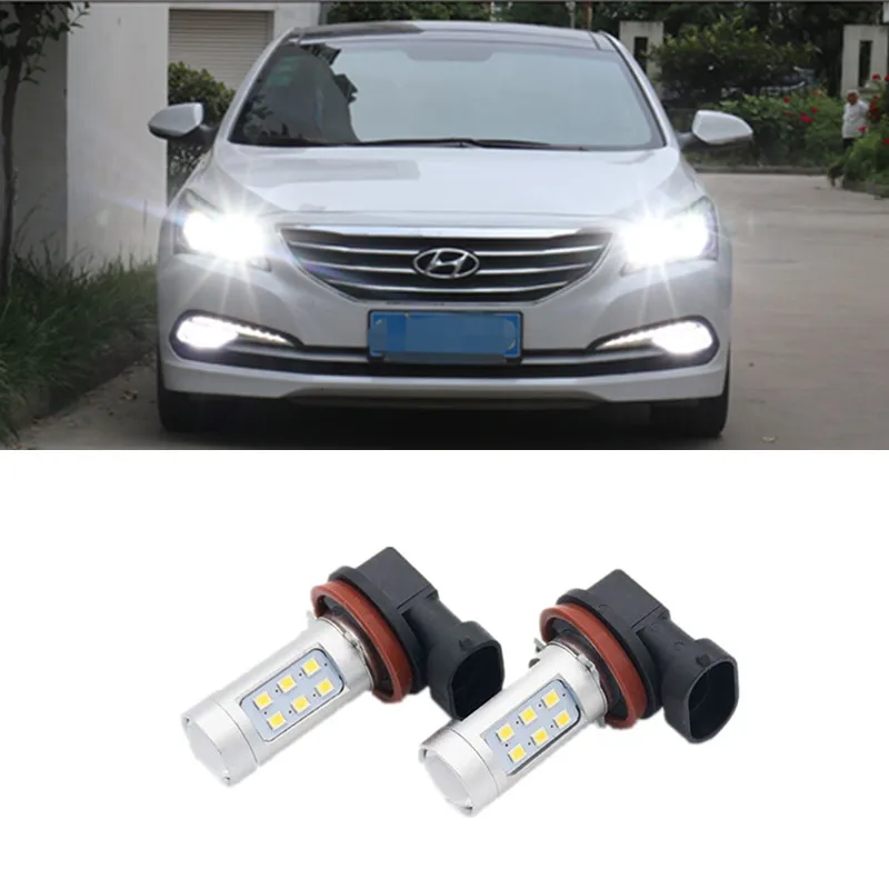 Светодиодсветодиодный Противотуманные фары H8 H11 дневные ходовые огни для Hyundai