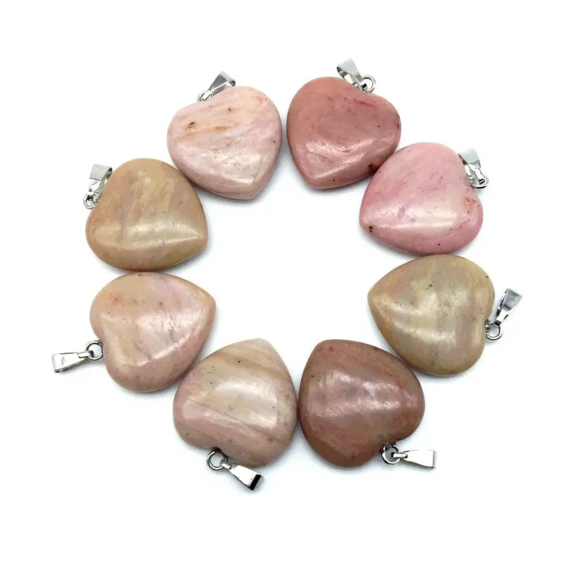 Подвески из натурального камня в виде сердца 20 мм подвески с камнем родонит