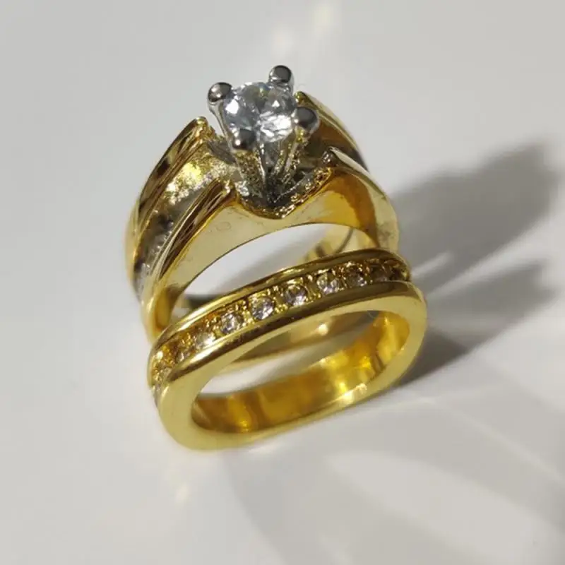 18K из плотной ткани желтого цвета бело-золотые кольцо с сапфиром Оптовая продажа