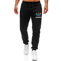 olevo new mens running sports cool printed pencil pants cotton drawstring streetwear joggers hip hop plush slim fit sweatpants