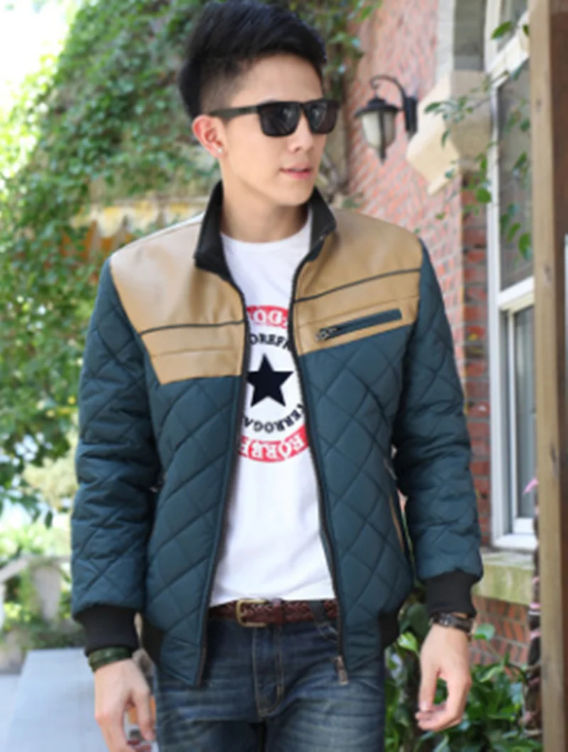 2020 Handsome Men Down Jacket Korean Casual Stand Collar Monclair Winter Thickened Warm Cotton Padded Jacket