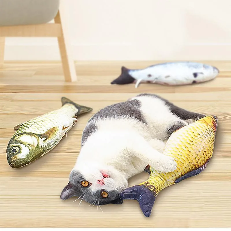 30cm Electric Beating Plush Simulation Arowana Pet Cats Toy Artificial Fish 1 | Дом и сад