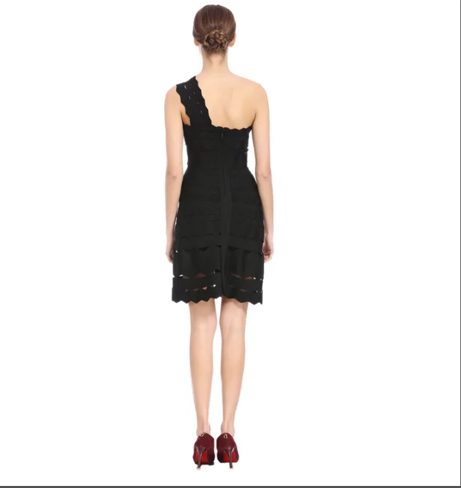 

Bandage Dress Top Quality Bodycon One Shoulder Fashion Elegant Black Red Green Women Dresses Sexy Bodycon Dress