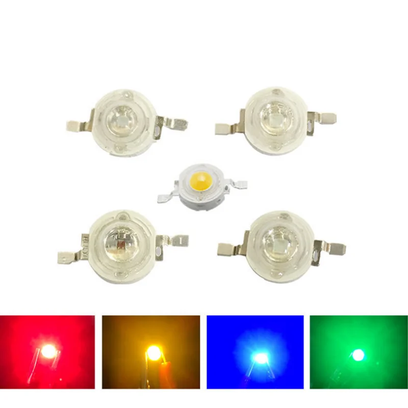 1000 шт. полный ватт 1 Вт 3 высокой мощности Светодиодный светильник бусы чип цвета