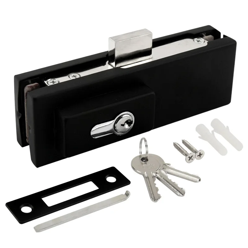 Бескаркасная стеклянная дверь раздвижной замок из нержавеющей стали дверной с 3