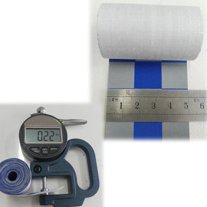 Светоотражающая ткань TC для одежды 30 м х 5 см синяя сетка ночная предупреждающая