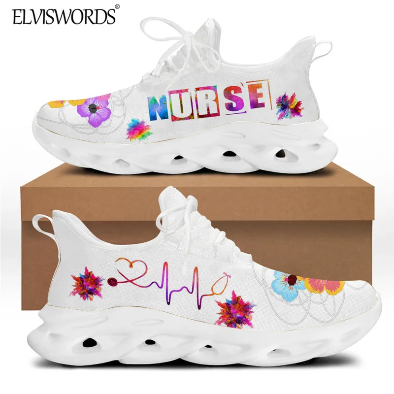 

ELVISWORDS/Новинка 2021 года; Фирменный дизайн; Женская обувь для ухода; Белые спортивные кроссовки; Повседневная прогулочная обувь для медицинско...