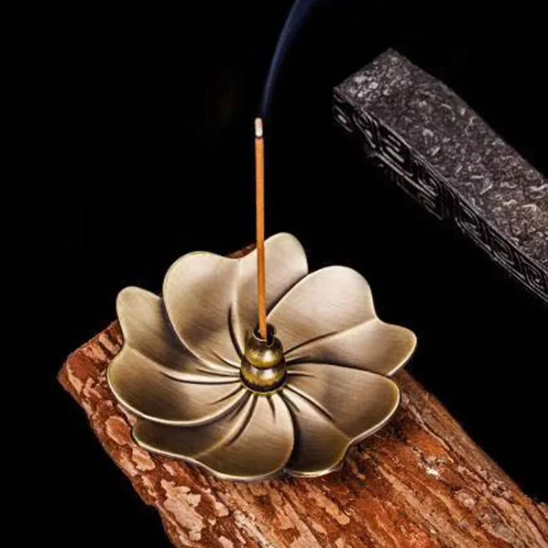 Flower Shape Vintage Metal Backflow Incense Burner Alloy Fragrance Furnace Plate Perfume Home Decor Zen Holder HomeDecor | Дом и сад