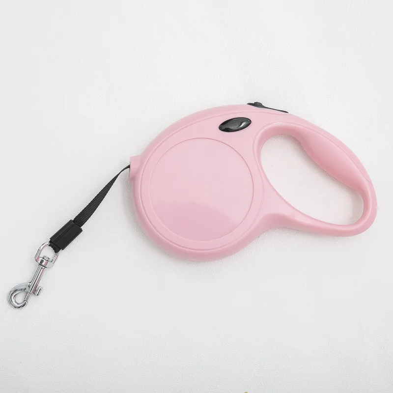

The dog pulls the rope to walk the golden hair pet pup to pull the Teddy big, small and large dog retractable automatic dog rope