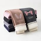 Леггинсы для девочек, хлопковые, теплые, зимние, с мультяшным принтом