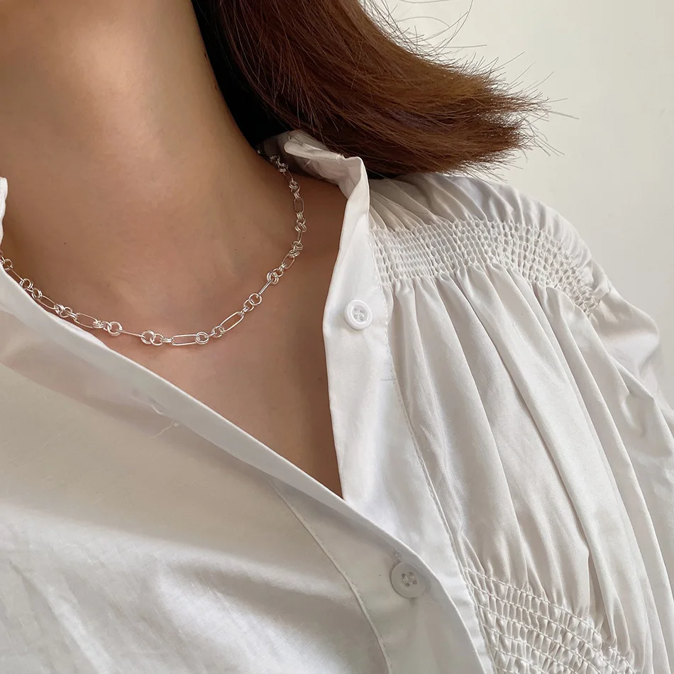 

Goldria S925 sterling silver Circles Necklace Handmade Choker Boho Chain Collier Femme Kolye Collares Women Jewelry for Women