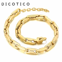 women heavy chain necklace unisex gold silver color stainless steel collar thick choker for women men fashion party jewelry 2022
