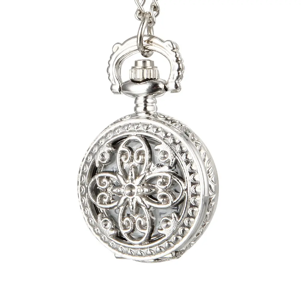 Модные Винтажные женские кварцевые карманные часы из сплава с вырезами цветами